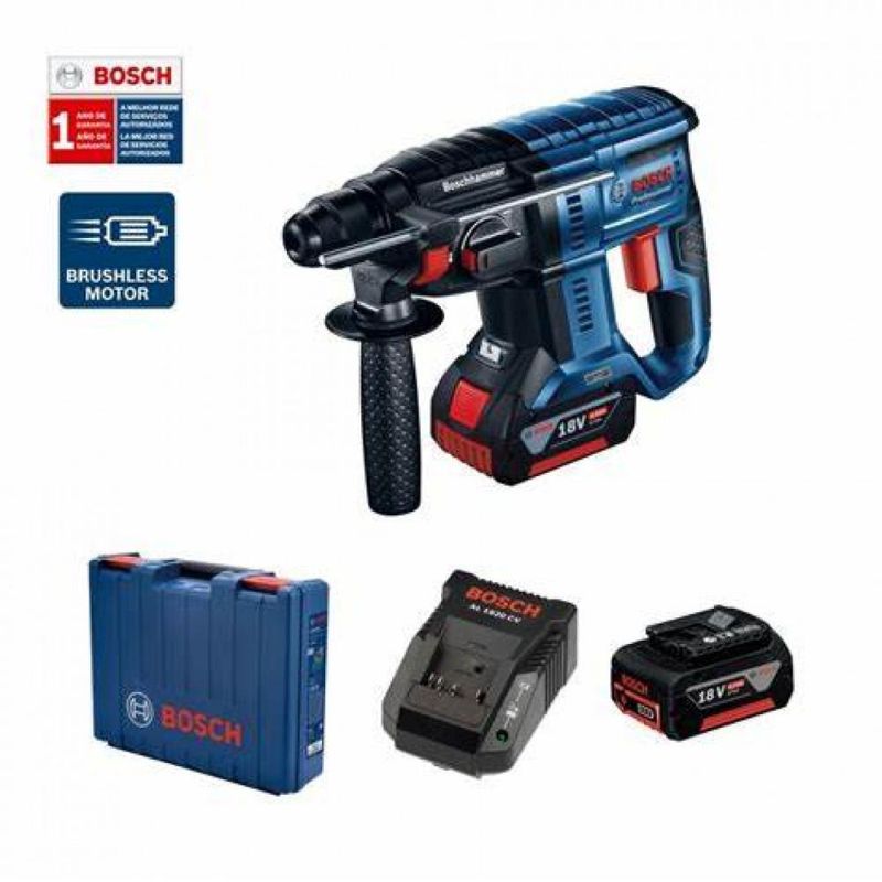 BOSCH - ROTOMARTILLO INALAMBRICO 18V GBH 180LI + 2 BATERIAS + 1 CARGADOR + MALETA BOSCH