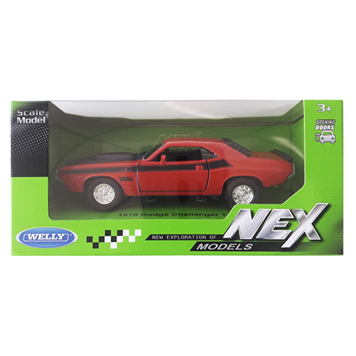 WELLY - Auto Wheeling 1970 Dodge Challenger Escala 1:34:39 - Welly