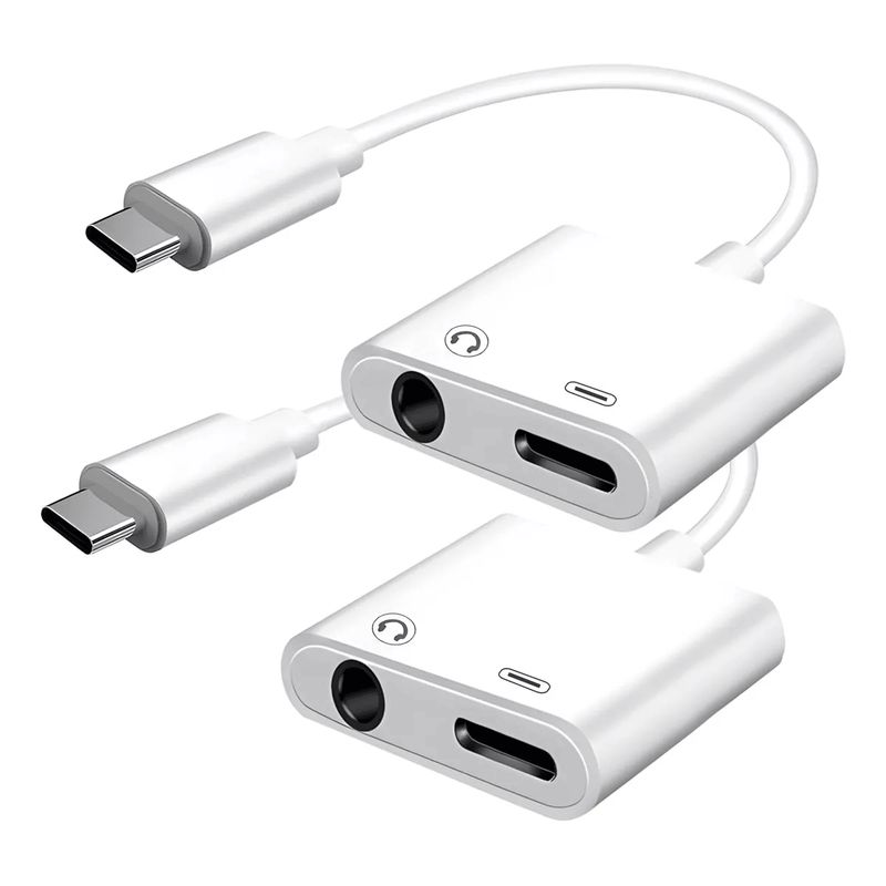 GENERICO - Adaptador Usb C A 3,5 Mm Para Auriculares Y Cargador 2 EN 1