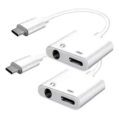 GENERICO - Adaptador Usb C A 3,5 Mm Para Auriculares Y Cargador 2 EN 1