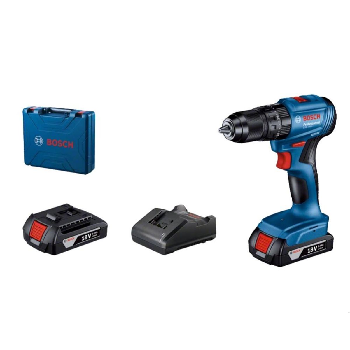 BOSCH - TALADRO PERCUTOR BOSCH GSB 185 LI 18V+1 BAT 20+CARG +MALET