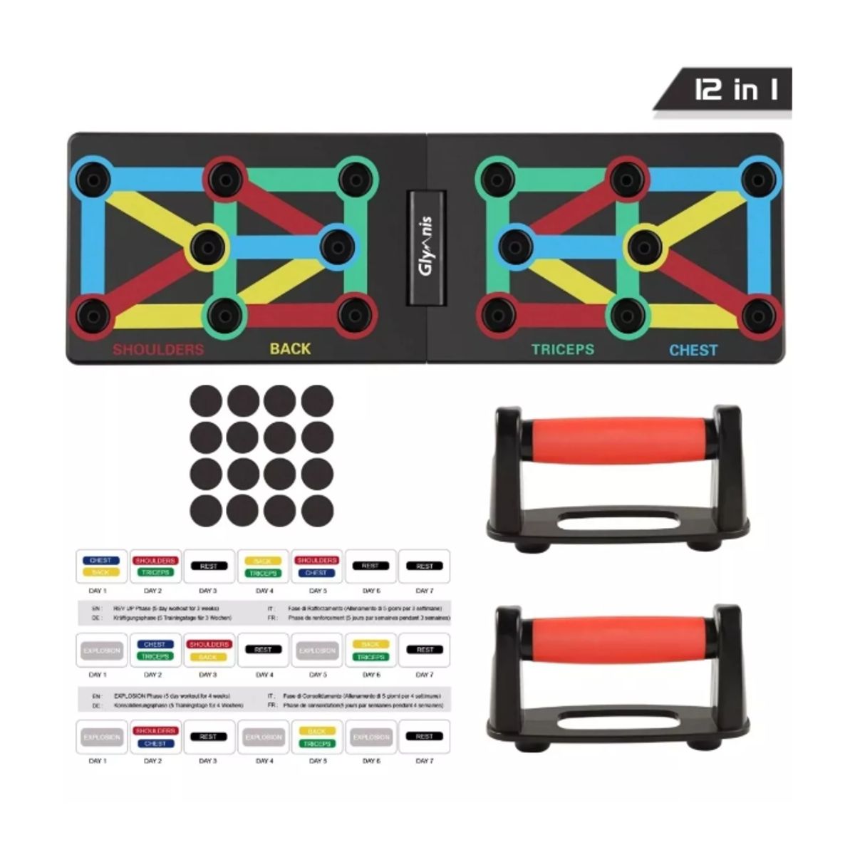 GENERICO - Barra De Ejercicios Barras Paralelas Calistenia Barra Pushup Color Negro