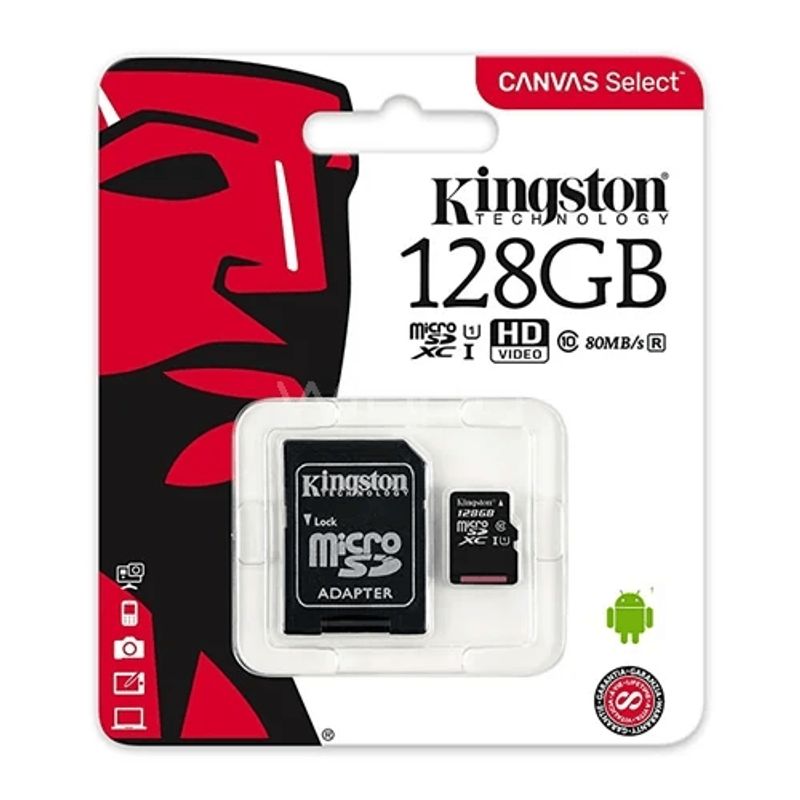 GENERICO - Memoria Micro SD 128GB Kingston Canvas Select
