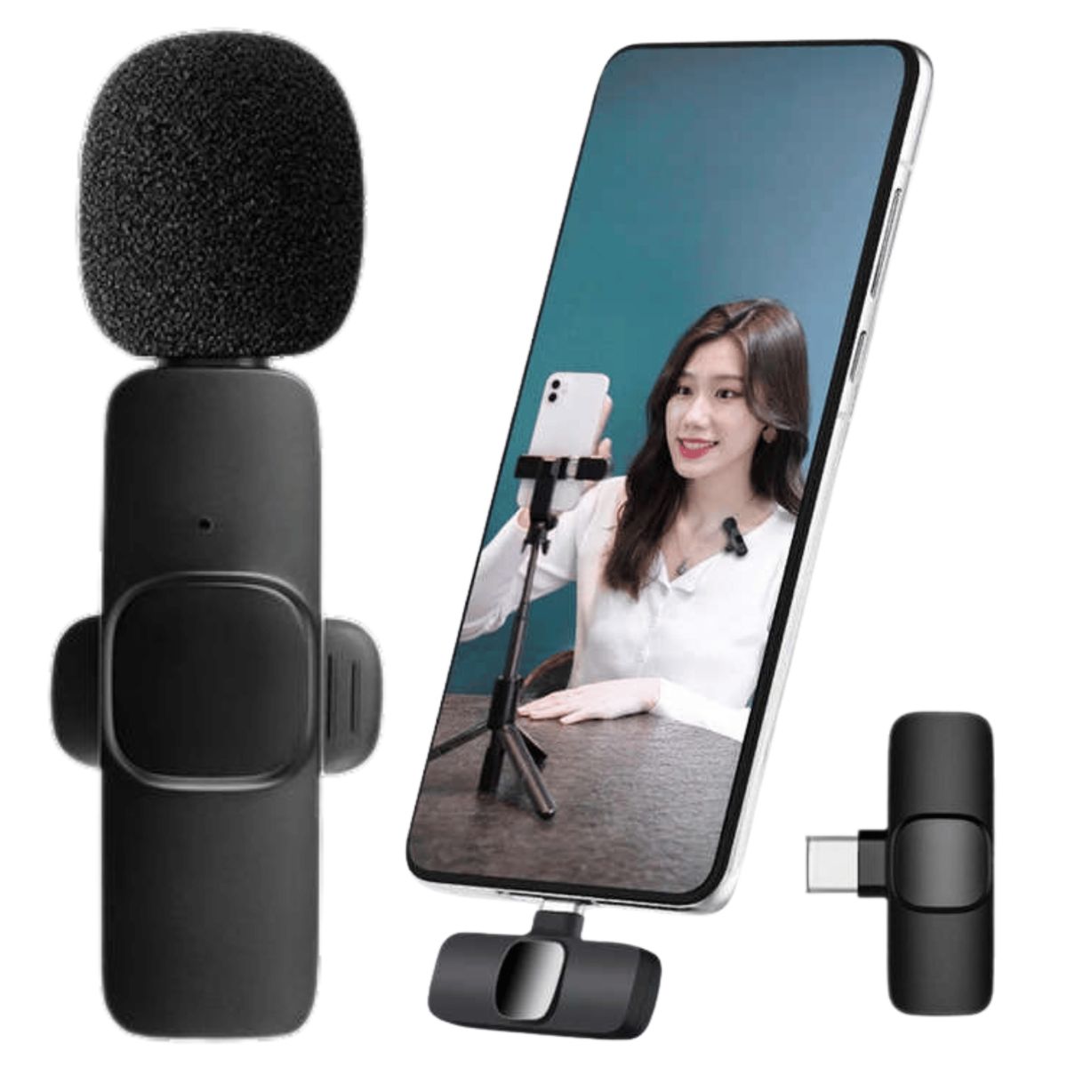 LINE - Micrófono Inalambrico Pro USB-C Recargable Celular Iphone Android Ipad