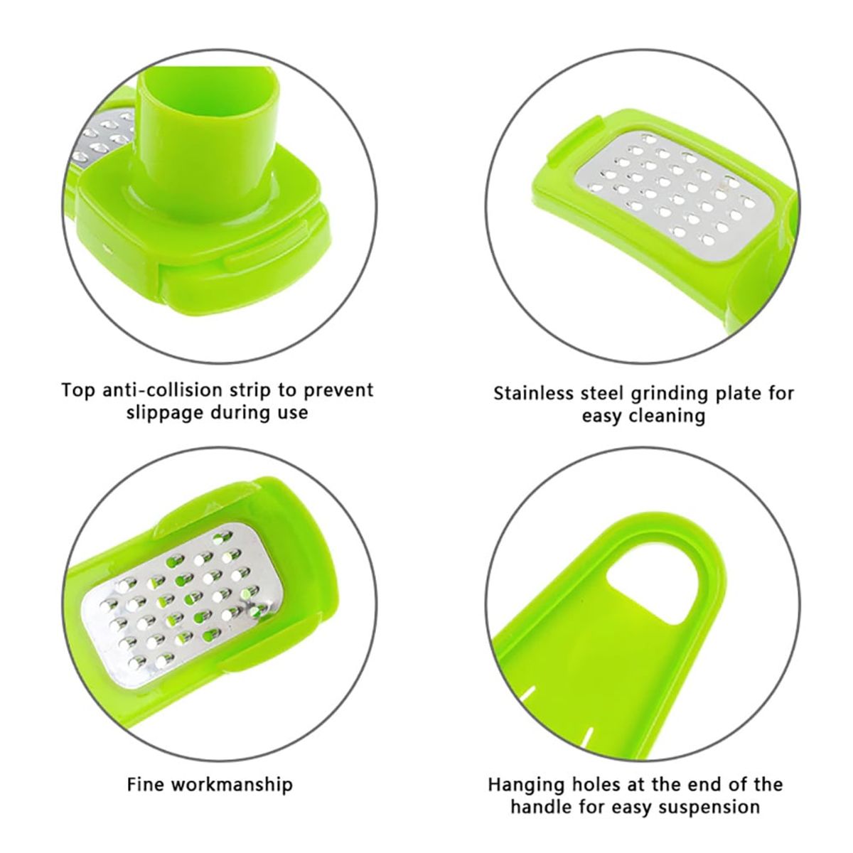 GENERICO - Utensilio de Cocina  Prensa Cortadora de Cabezas de Ajo Color Verde