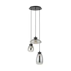 EGLO - Lámpara Colgante Sarnarra Acero Negro LED 3X6W IP20 Cod39784
