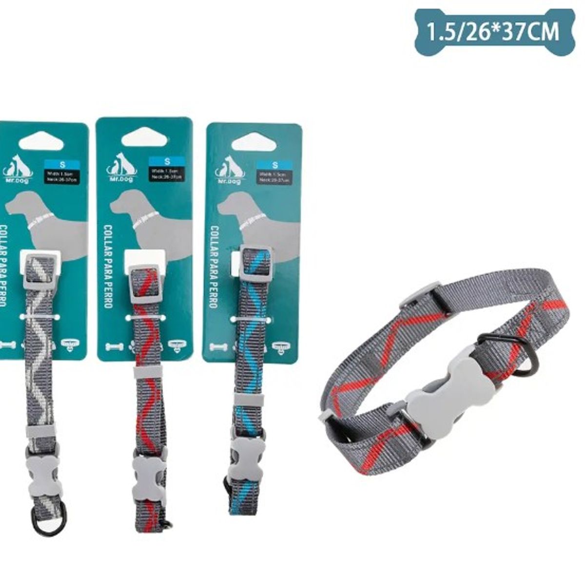 GENERICO - Collar Para Mascota 15Cm26-37Cm Color Aleatorio