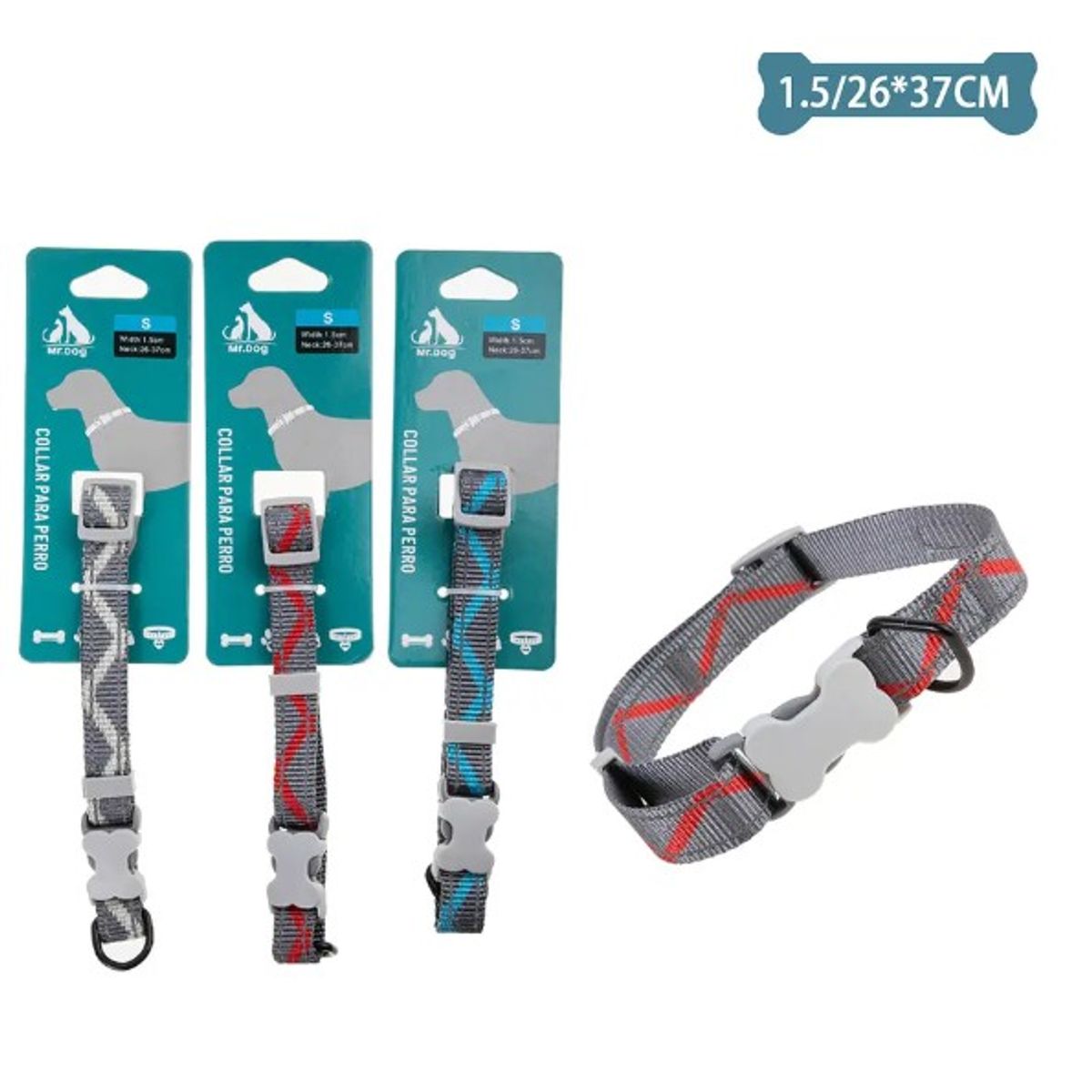 GENERICO - Collar Para Mascota 15Cm26-37Cm Color Aleatorio