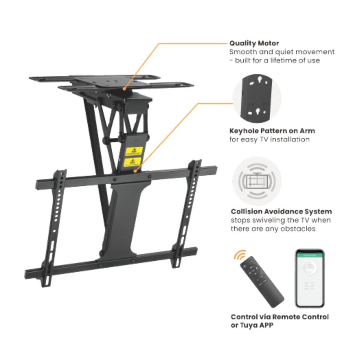 COMPRASMART CHILE - Soporte de TV de Techo Eléctrico Motorizado para de 32-70