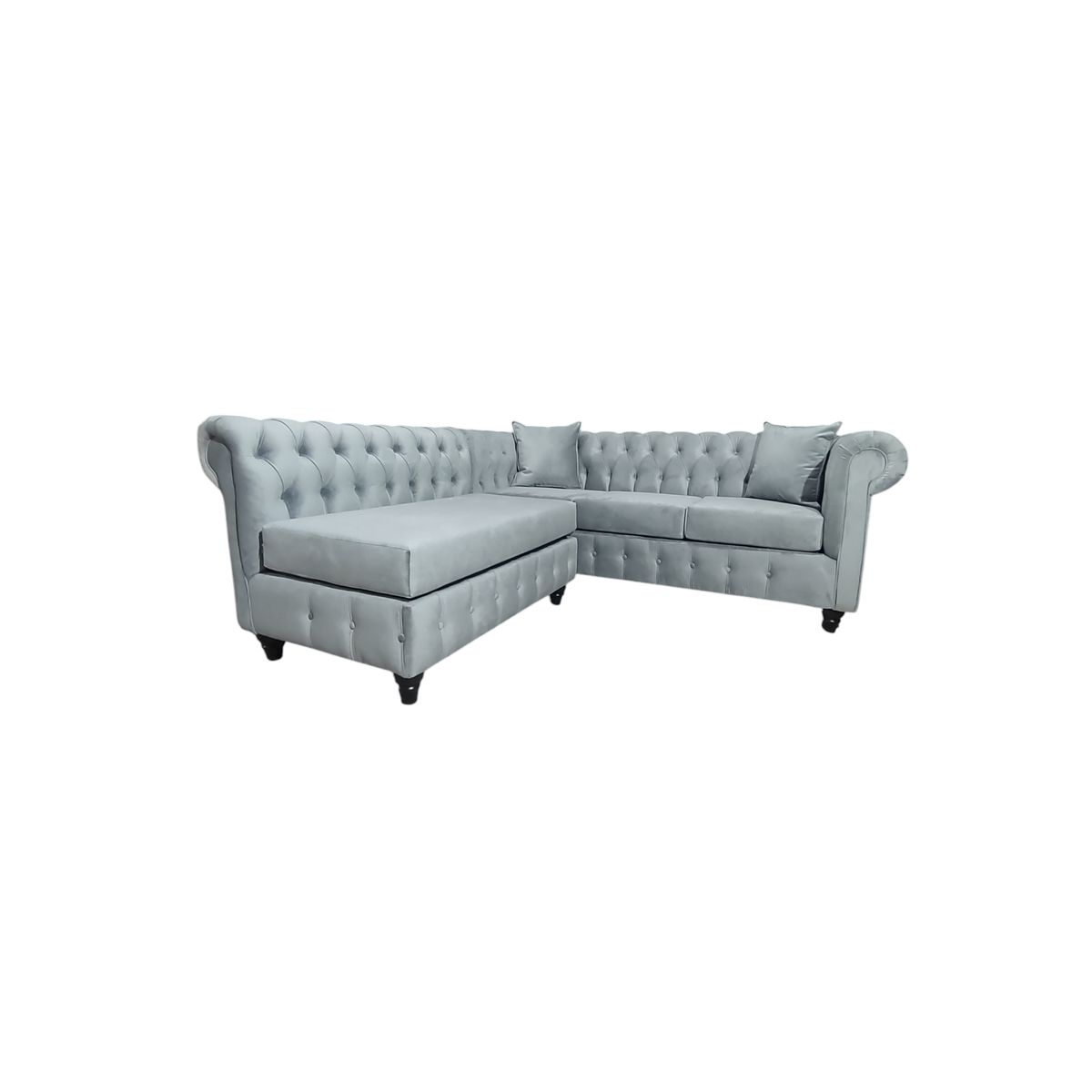 GENERICO - Sofa Seccional Chesterfield Pucon Gris Claro Super Soft