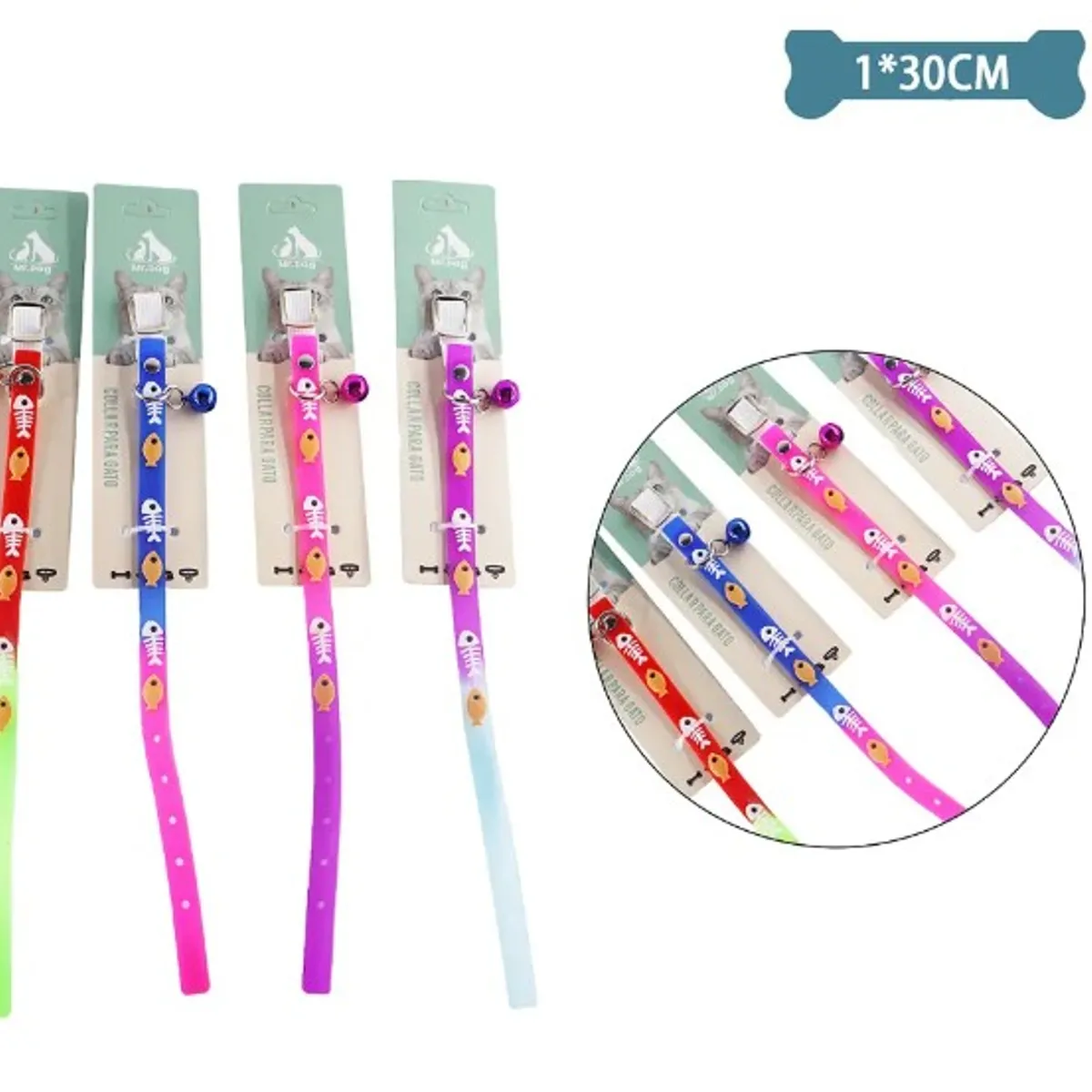 GENERICO - Collar PU Para Gato Color Aleatorio 10Cm30Cm