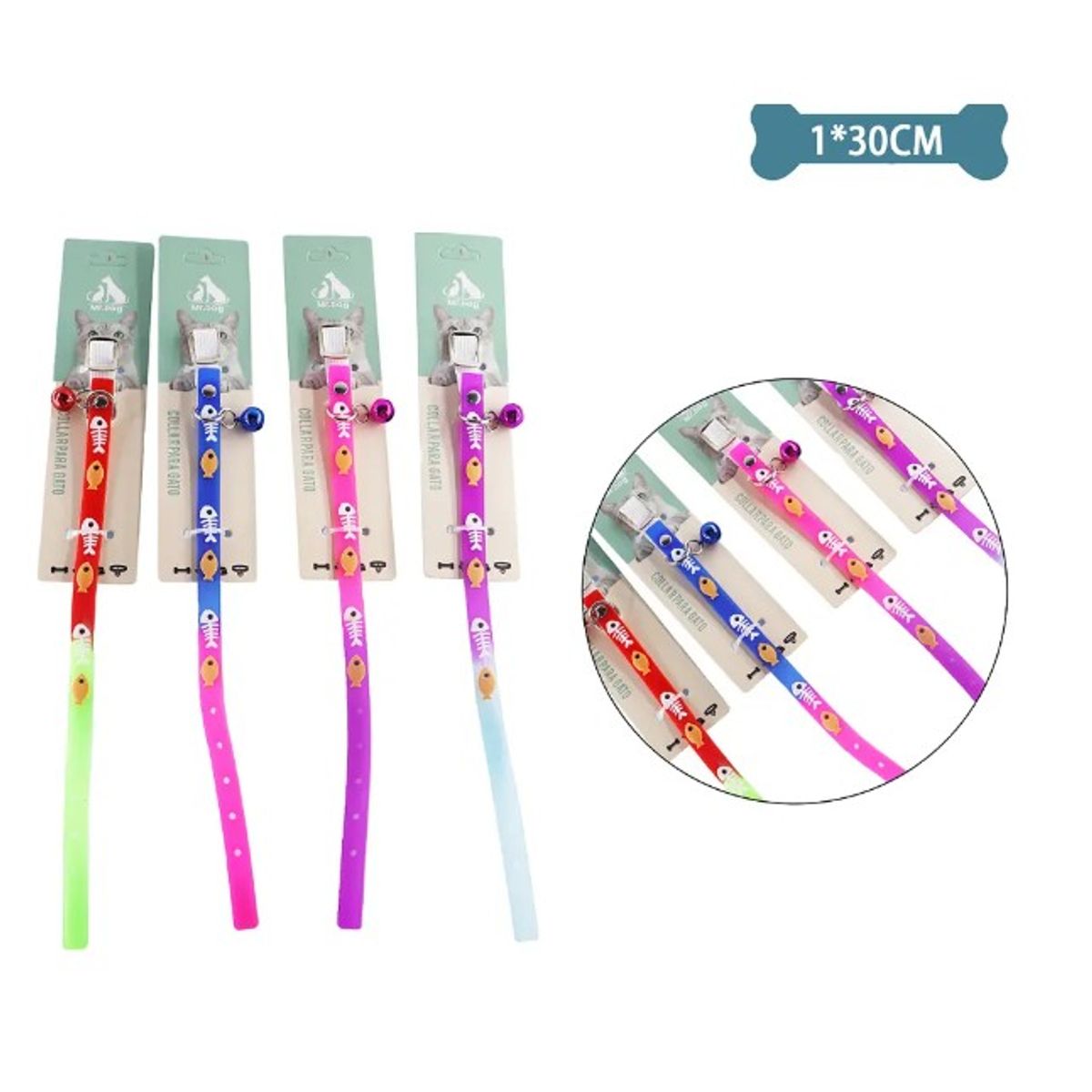 GENERICO - Collar PU Para Gato Color Aleatorio 10Cm30Cm