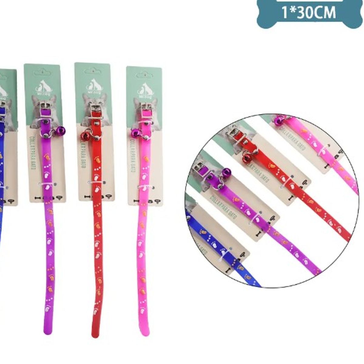 GENERICO - Collar PU Para Gato Color Aleatorio 10Cm30Cm