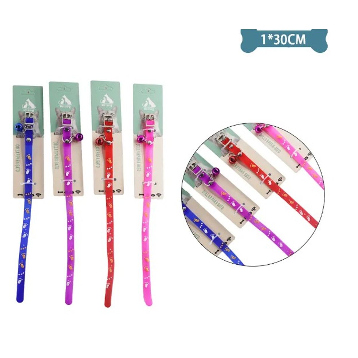 GENERICO - Collar PU Para Gato Color Aleatorio 10Cm30Cm