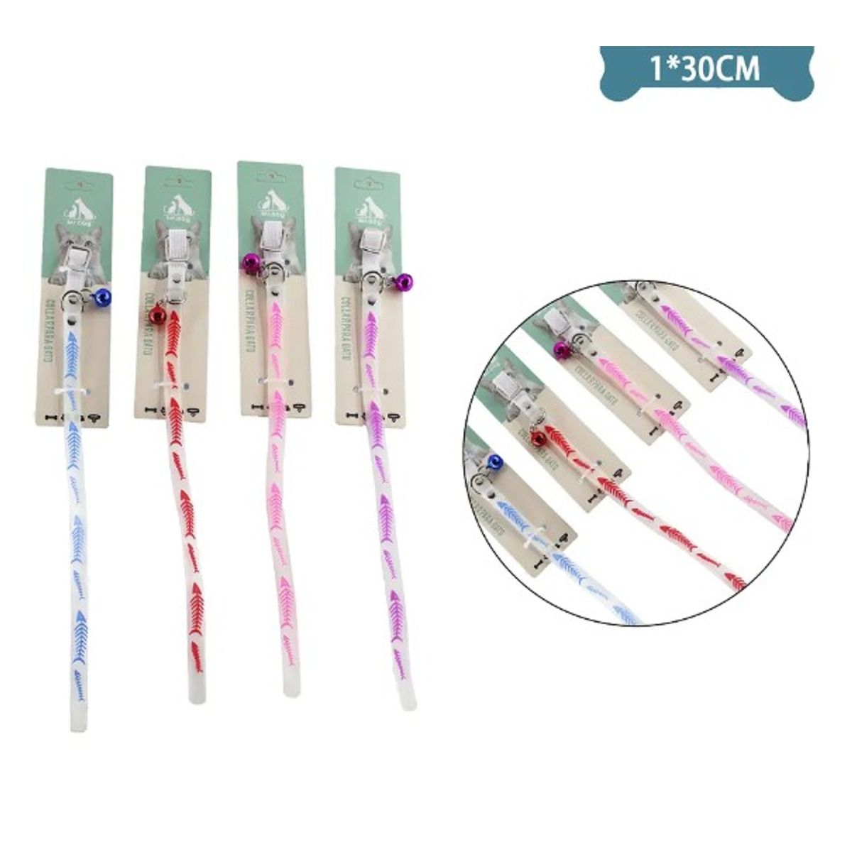 GENERICO - Collar Fluorescente Para Gato Color Aleatorio 10Cm30Cm