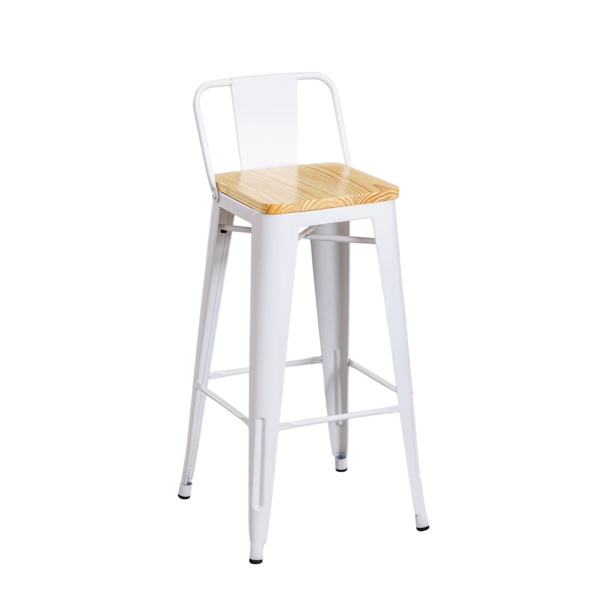 MOBOI - Taburete Tolix Madera Blanco 66cm