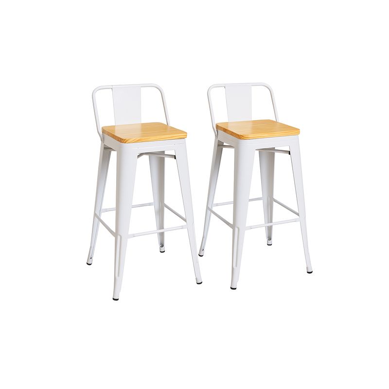 MOBOI - Pack 2 Taburetes Tolix Madera Blanco 66cm