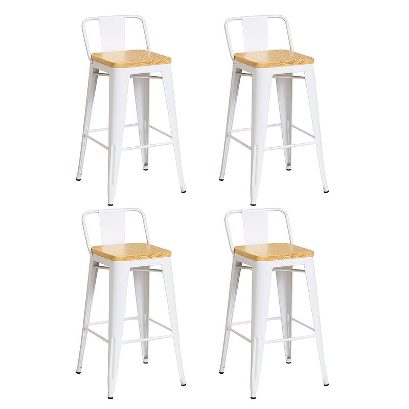 MOBOI - Pack 4 Taburetes Tolix Madera Blanco 66cm.