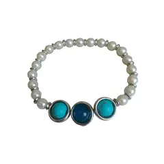 GENERICO - Pulsera de Perla con piedra turqueza