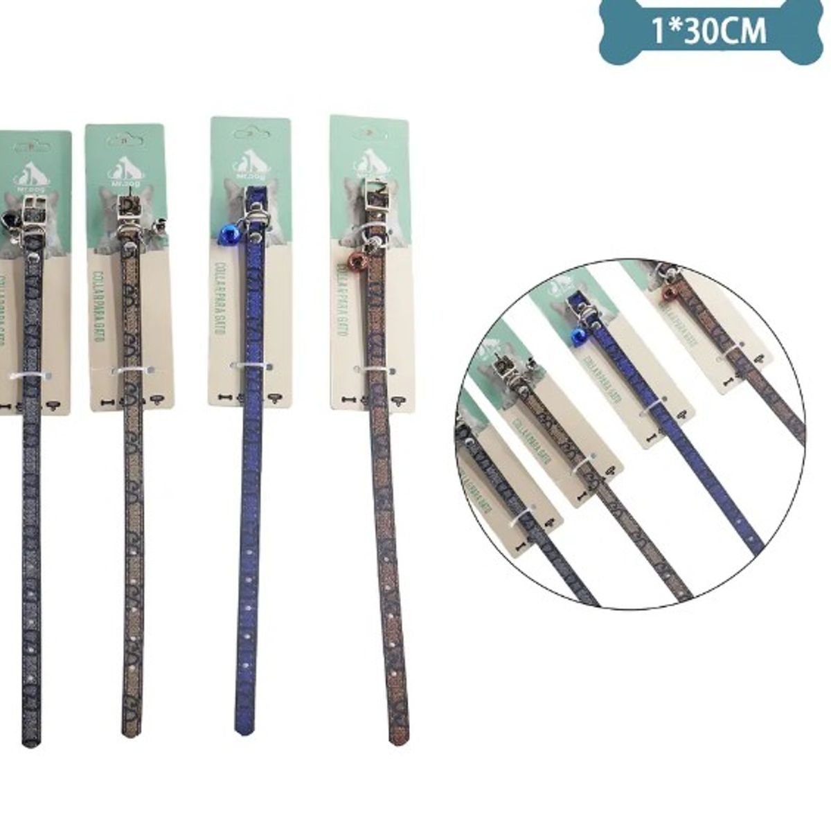 GENERICO - Collar PU Para Gato Color Aleatorio 10Cm30Cm