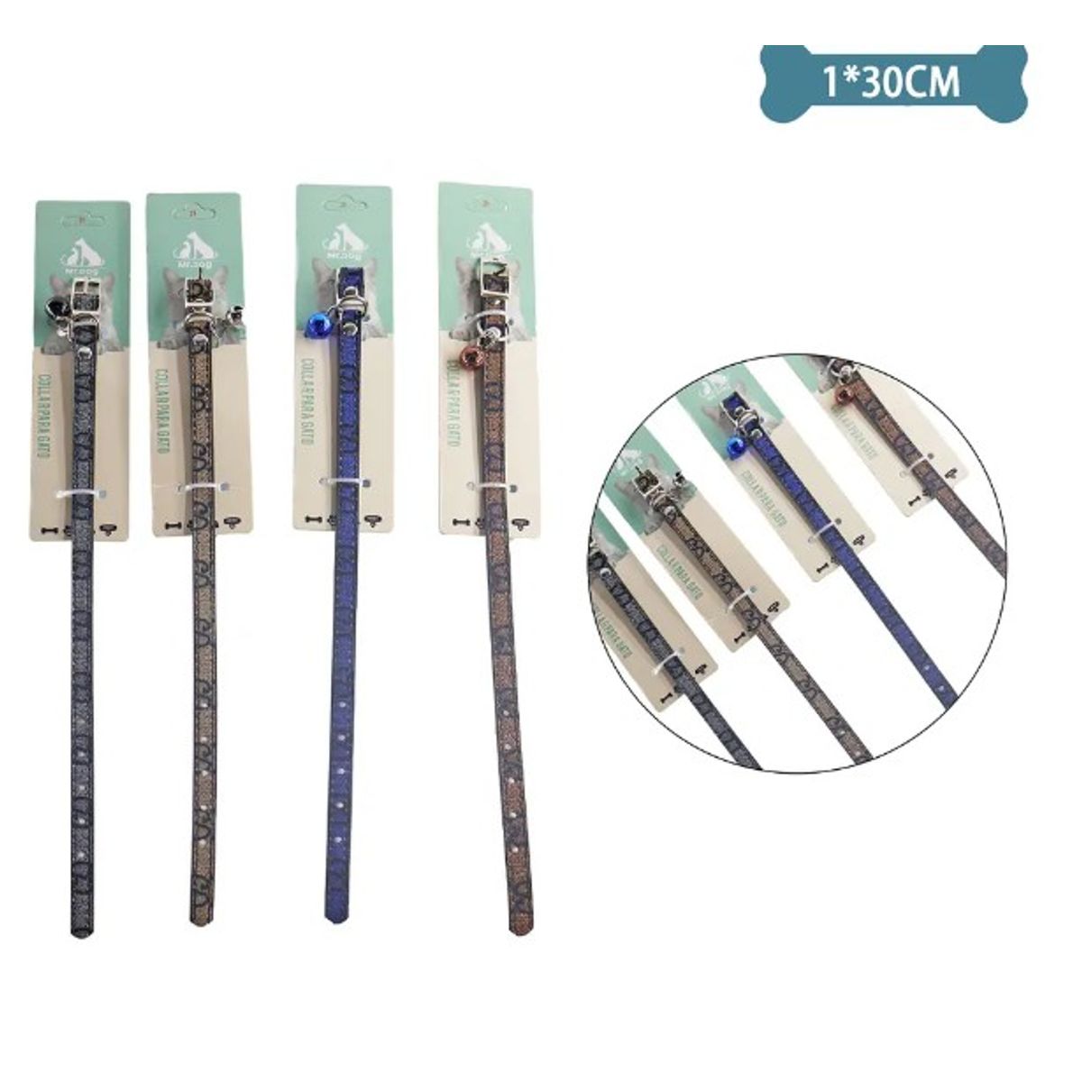 GENERICO - Collar PU Para Gato Color Aleatorio 10Cm30Cm