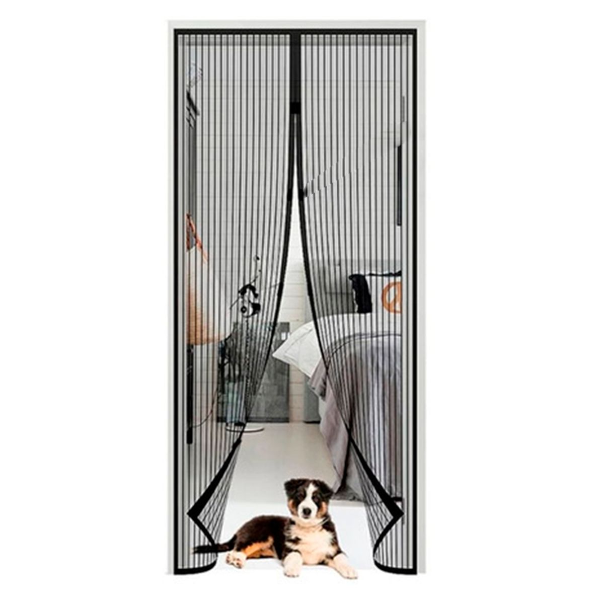 GENERICO - Cortina Para Puerta Malla Anti Mosquitos 210 X 100