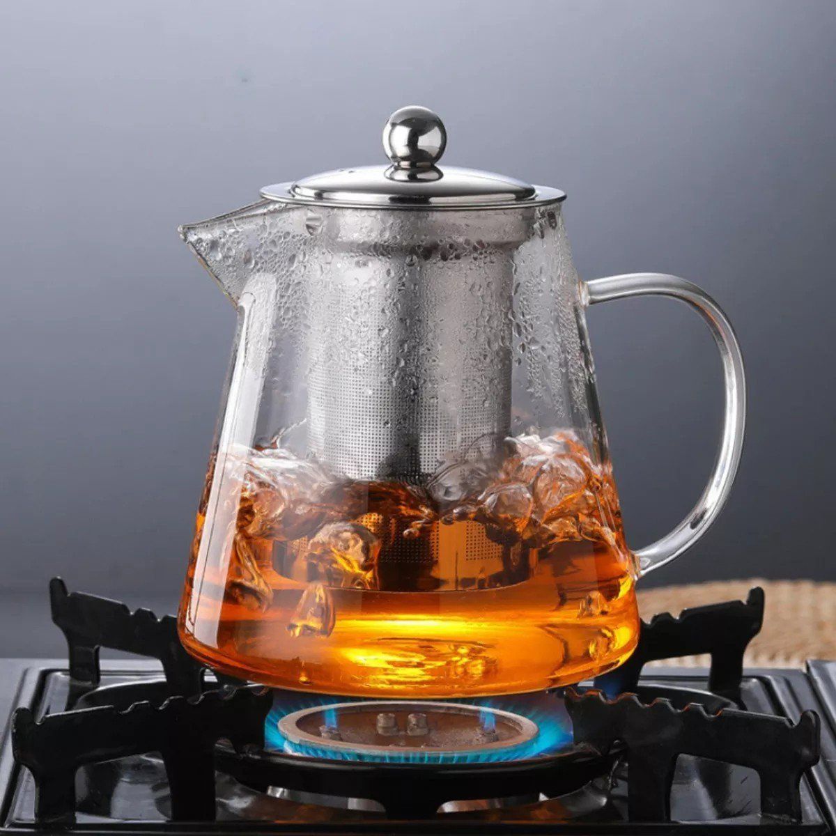 KUANGYE - Tetera De Vidrio Con Infusor Para Té Hierbas Infusiones Cafe