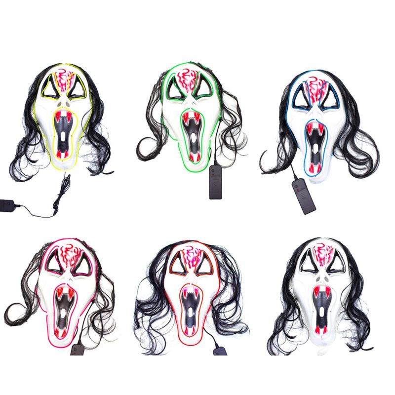 GENERICO - MASCARA PLASTICA LED GRITOS X1 UNI
