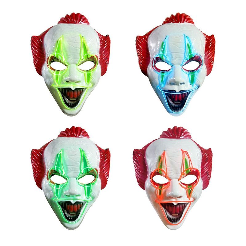 GENERICO - MASCARA PLASTICA LED PAYASO X1 UNI