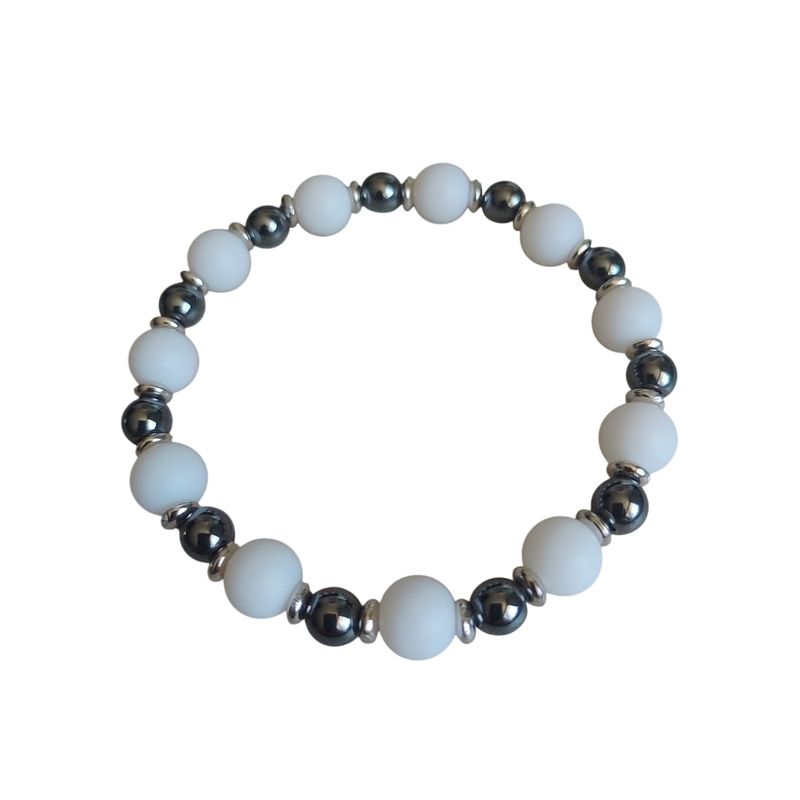 GENERICO - Pulsera piedra hematita y calcedonia