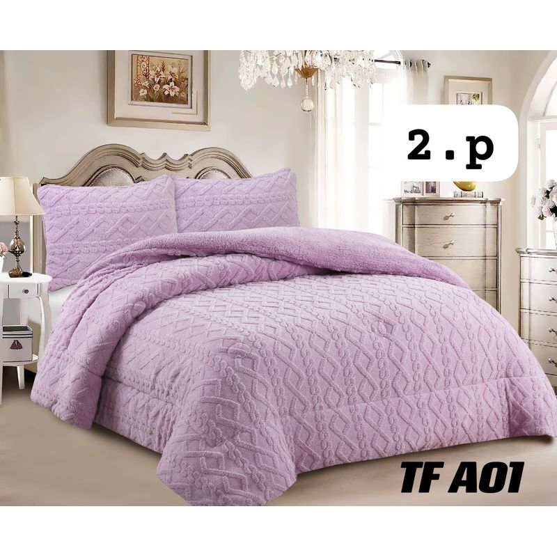GENERICO - Cobertor Cubrecama de Invierno Plush con Chiporro 2 plazas Trenzado