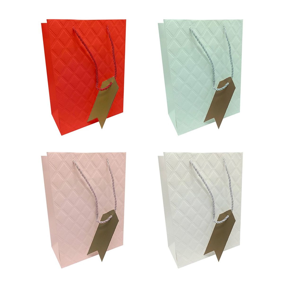 GENERICO - BOLSA DE REGALO CUADRITOS MACAROON 26X32 X1UNI