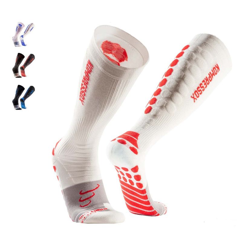 SILVERA NANOTECH - Calcetines de compresión 20-30 mmhg running ciclismo gym padel tenis