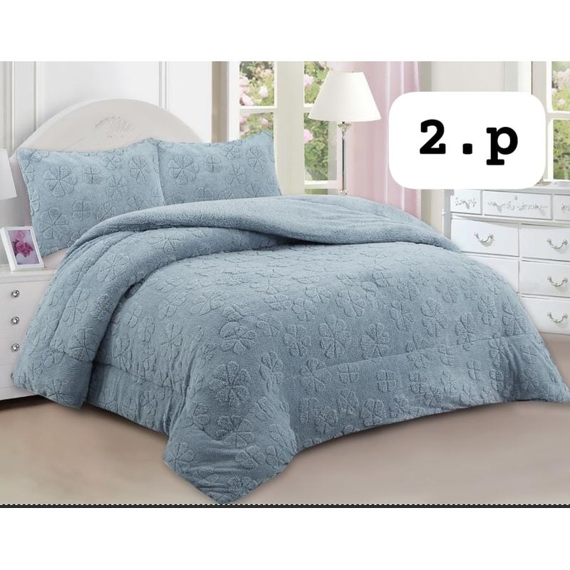 GENERICO - Cobertor Cubrecama de Invierno Plush con Chiporro 2 plazas Flor