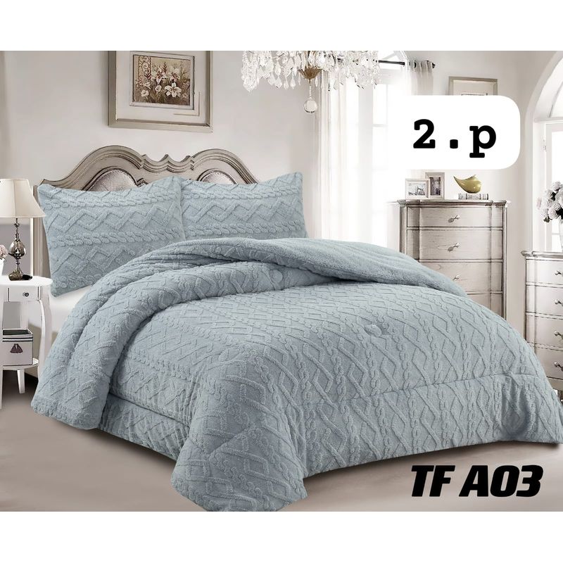 GENERICO - Cobertor Cubrecama de Invierno Plush con Chiporro 2 plazas Trenzado
