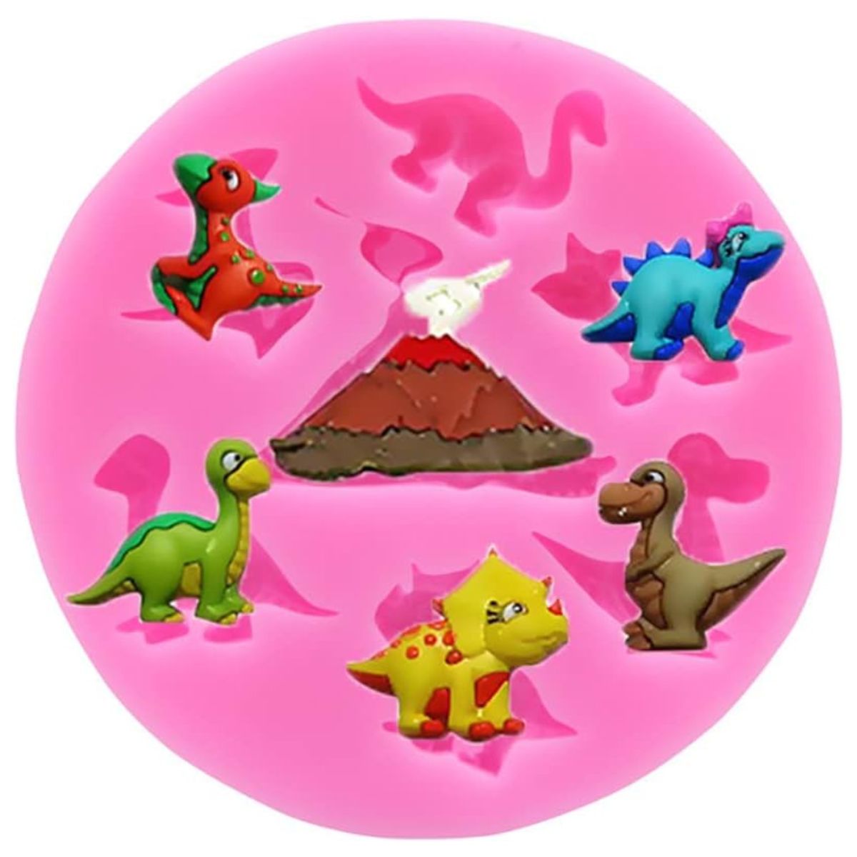 GENERICO - Moldes 7 Espacios Dinosaurios + Volcán