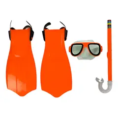 GENERICO - Set Buceo Niños Aleta Kit Mascara Snorkel + Aletas De Buceo