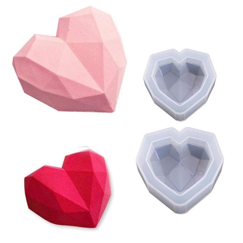 GENERICO - 2 x Moldes Silicona De Corazón 3D