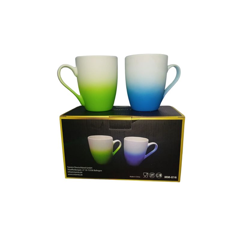 GENERICO - Pack 2 Taza Bicolor Nuevo Tazas