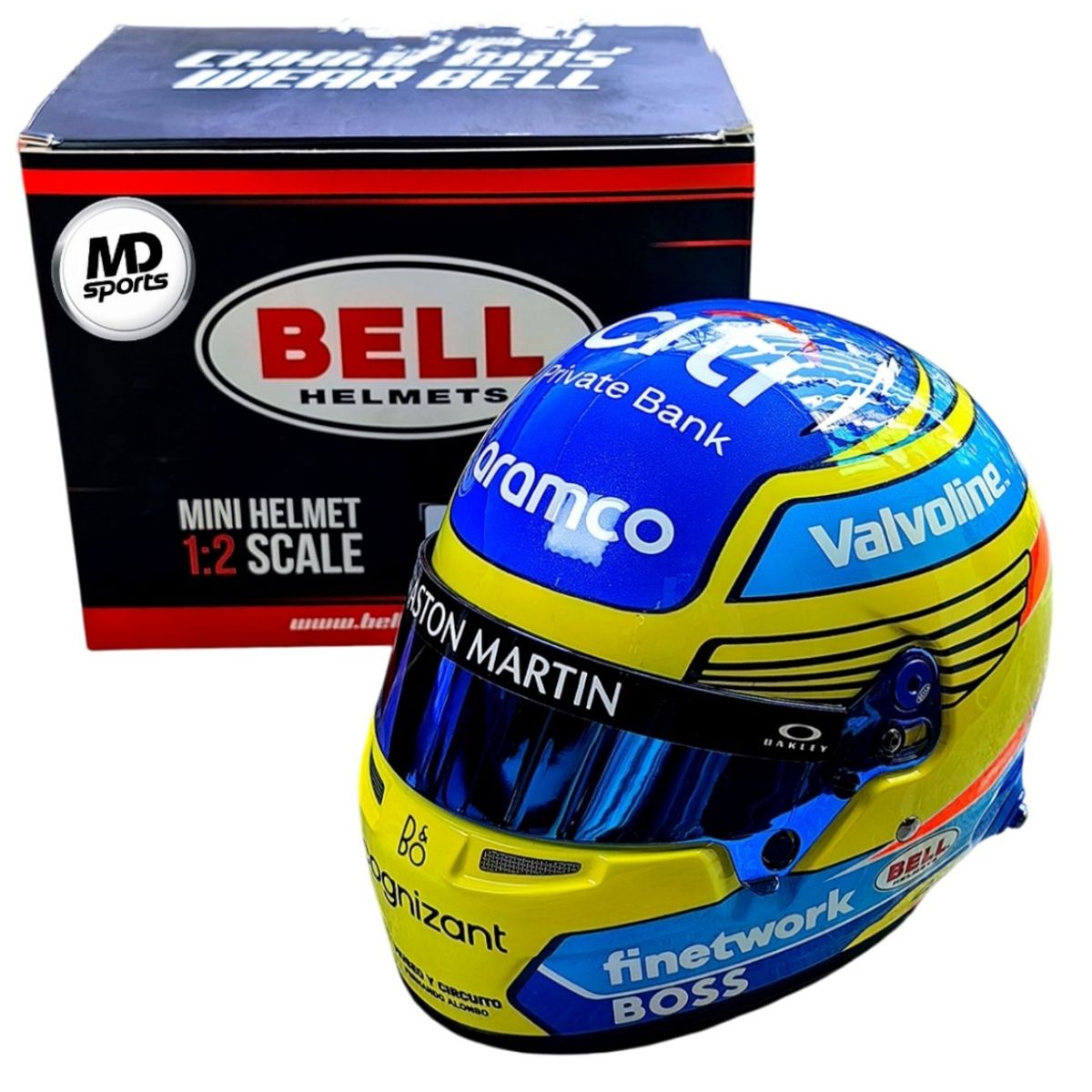 BELL - Casco Formula 1 Fernando Alonso Aston Martin 2024 BELL 1:2