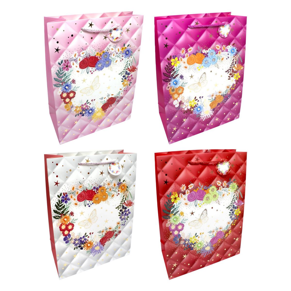 GENERICO - BOLSA DE REGALO MARIPOSA FLOREADO 30X40 X12UNI