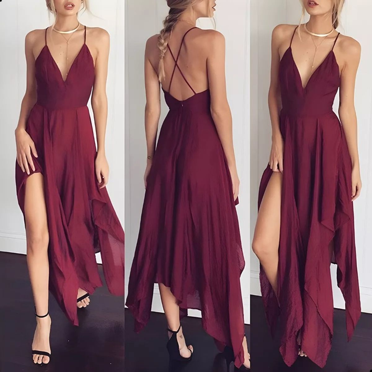 GIOIO - Vestido de fiesta Mujer Rojo