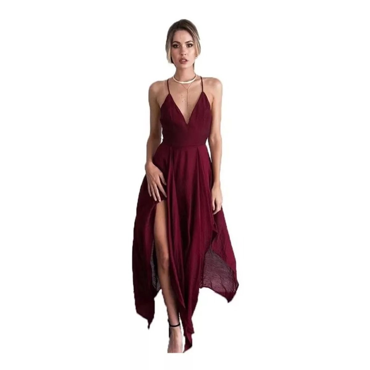 GIOIO - Vestido de fiesta Mujer Rojo