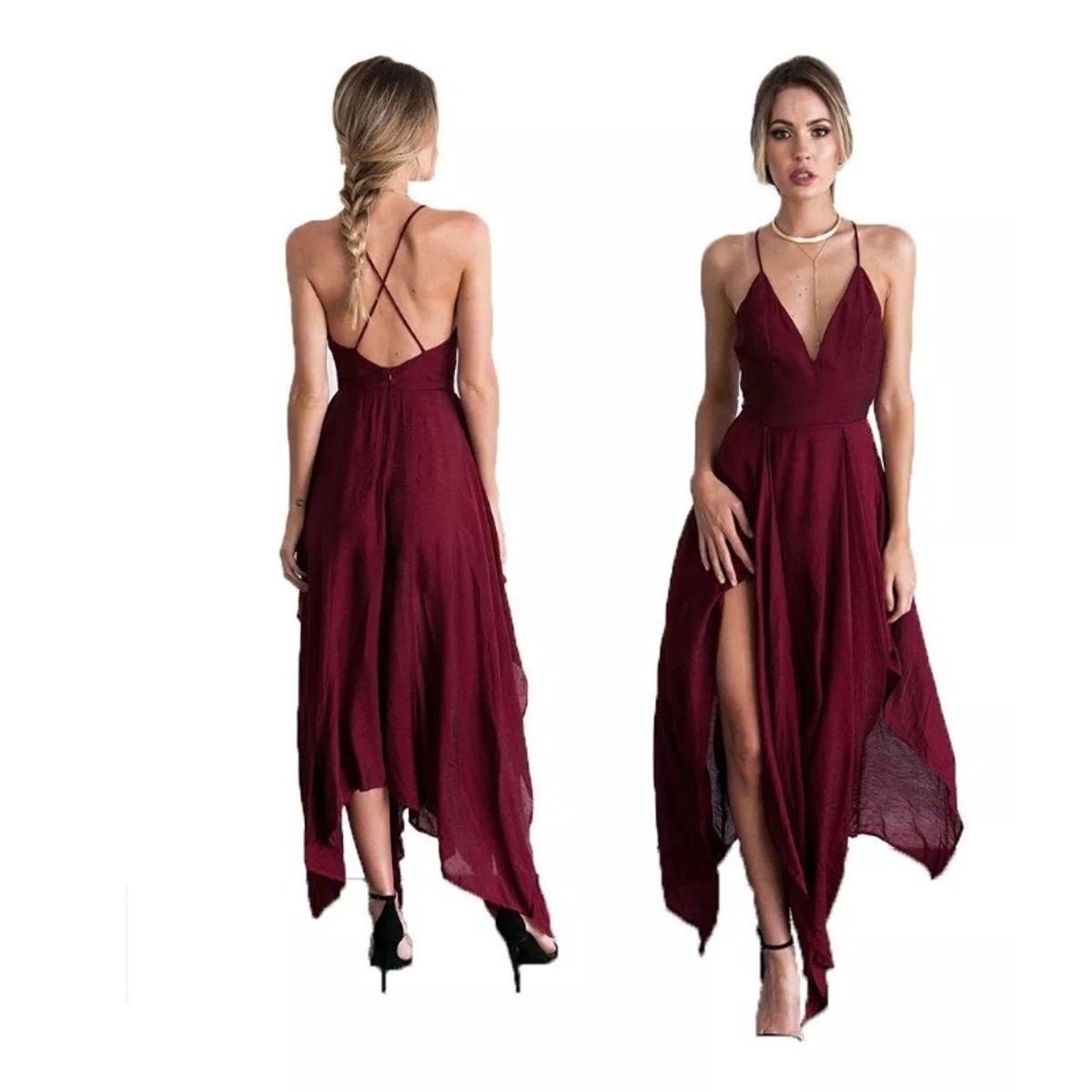 GIOIO - Vestido de fiesta Mujer Rojo