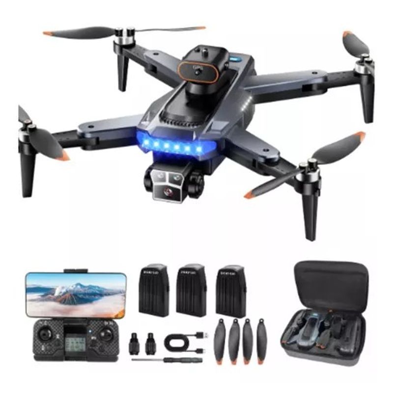 MUNDO MAGIA - Drone 4k Con Dual Cámara Hd Gps 5g Wifi Fpv 3 Baterías-