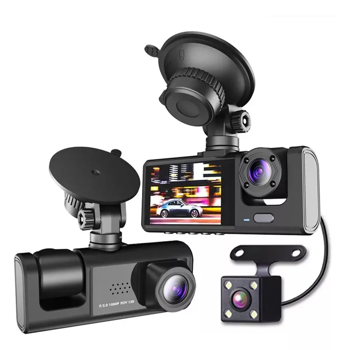 MUNDO MAGIA - Cámara Para Auto Hd 1080p Vision Nocturna Dashcamera 3 Cáma