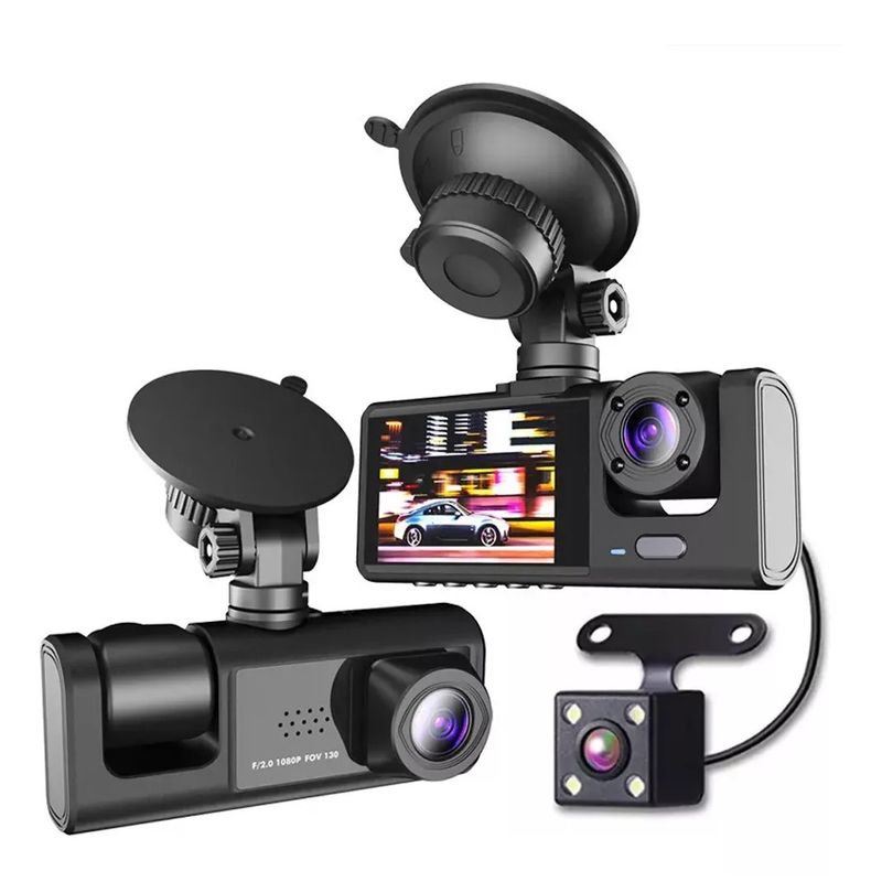 MUNDO MAGIA - Cámara Para Auto Hd 1080p Vision Nocturna Dashcamera 3 Cáma