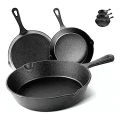 GENERAC - Set De 3 Sartenes 3 Hierro Fundido 16 20 Y 25cm Fierro