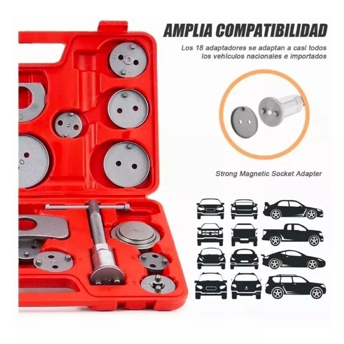 MUNDO MAGIA - Kit Herramientas Para Piston Caliper De Frenos 21 Pcs