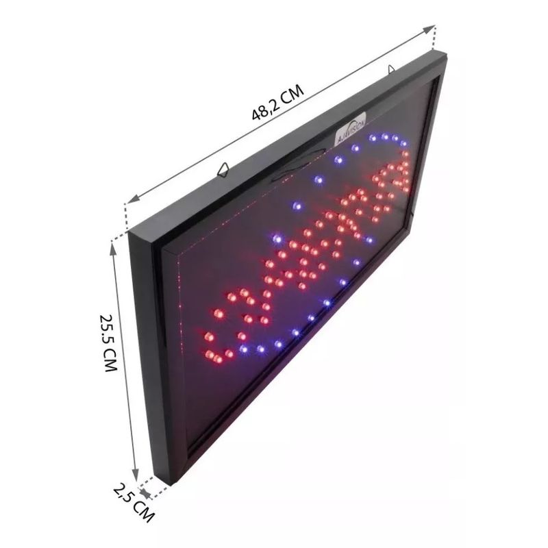 GENERICO - Letrero Led Luminoso Comerciales Texto Pollo Asado 48x25cm